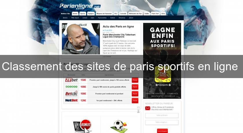 Classement des sites de paris sportifs en ligne 