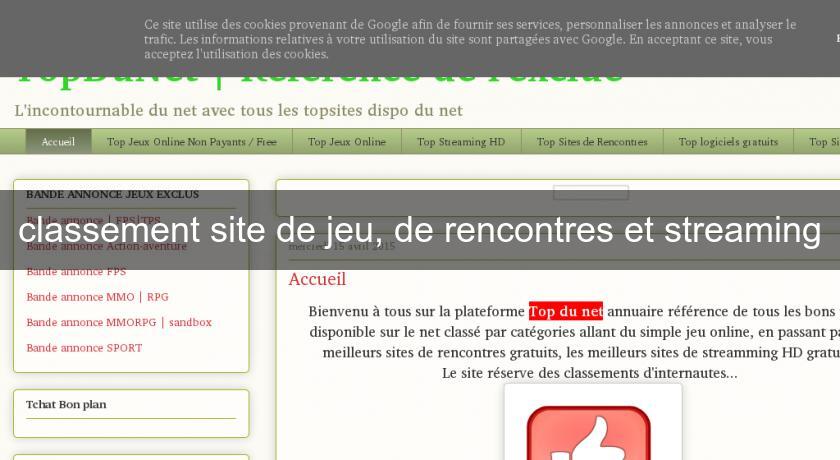 classement site de jeu, de rencontres et streaming classement site de jeu, de rencontres et streaming