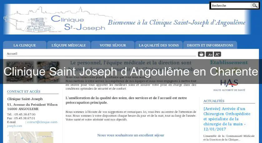Clinique Saint Joseph d'Angoulême en Charente