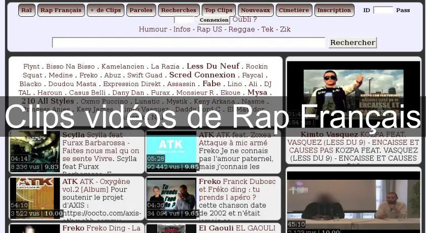 Clips vidéos de Rap Français