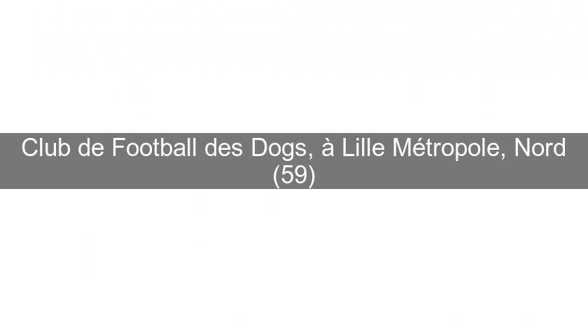 Club de Football des Dogs, à Lille Métropole, Nord (59) Club de Football des Dogs, à Lille Métropole, Nord (59)