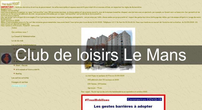 Club de loisirs Le Mans Club de loisirs Le Mans