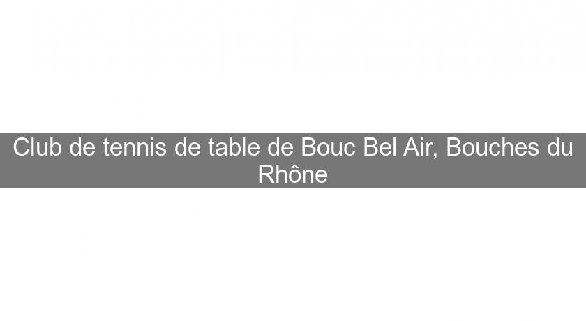Club de tennis de table de Bouc Bel Air, Bouches du Rhône Club de tennis de table de Bouc Bel Air, Bouches du Rhône
