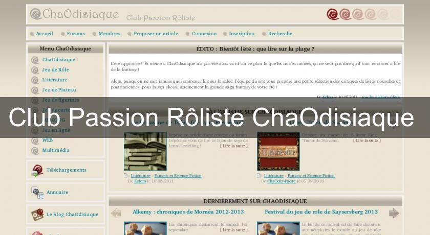 Club Passion Rôliste ChaOdisiaque Club Passion Rôliste ChaOdisiaque