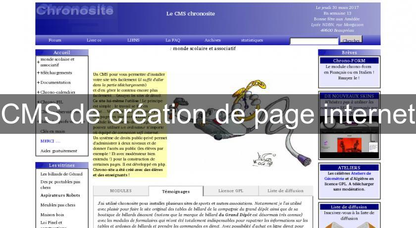 CMS de création de page internet