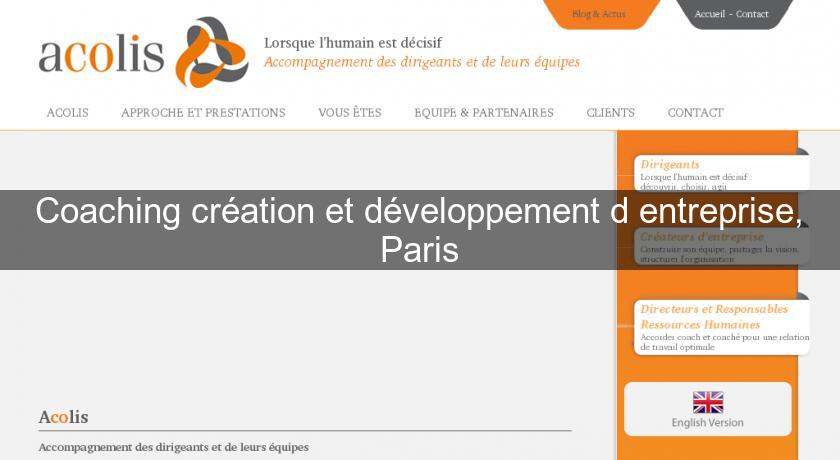 Coaching création et développement d'entreprise, Paris