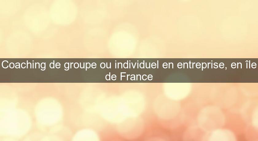 Coaching de groupe ou individuel en entreprise, en île de France Coaching de groupe ou individuel en entreprise, en île de France