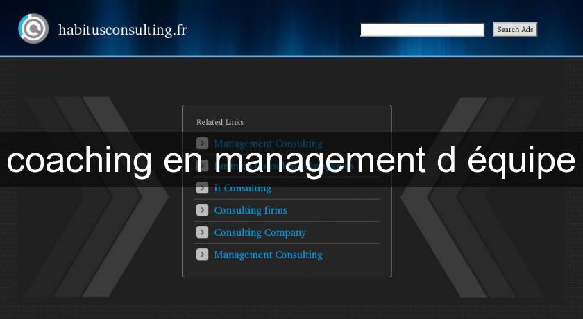 coaching en management d'équipe
