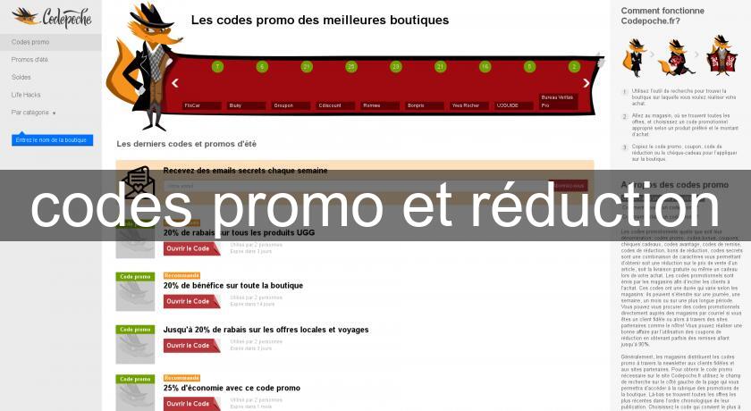 codes promo et réduction codes promo et réduction