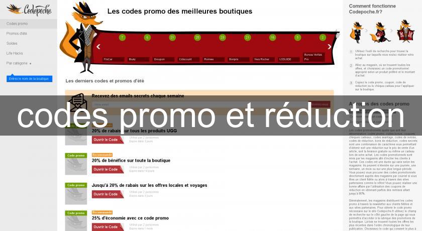 codes promo et réduction