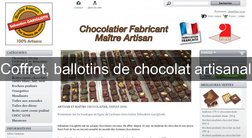 Coffret, ballotins de chocolat artisanal