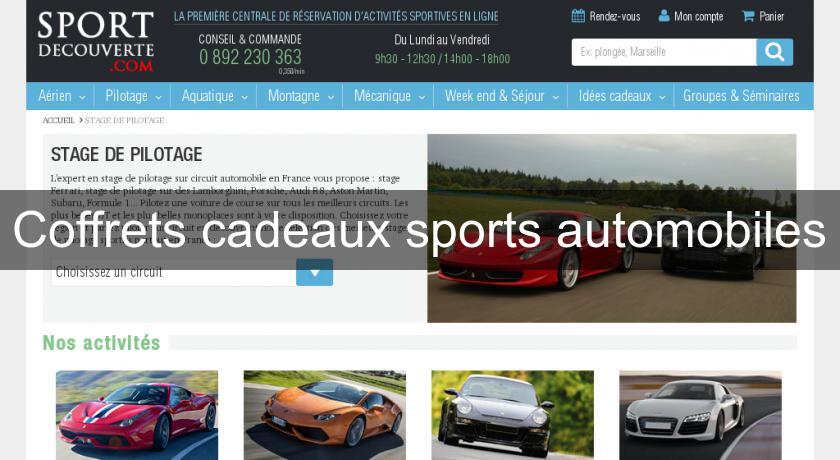 Coffrets cadeaux sports automobiles Coffrets cadeaux sports automobiles