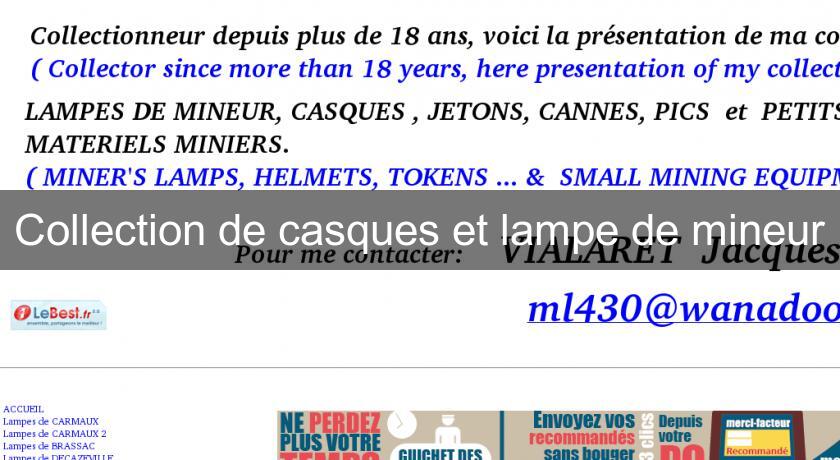 Collection de casques et lampe de mineur Collection de casques et lampe de mineur