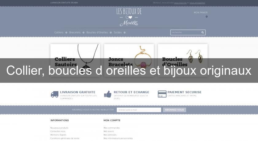 Collier, boucles d'oreilles et bijoux originaux Collier, boucles d'oreilles et bijoux originaux