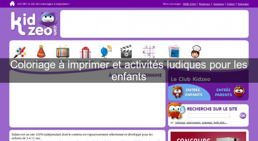 Coloriage à imprimer et activités ludiques pour les enfants Coloriage à imprimer et activités ludiques pour les enfants