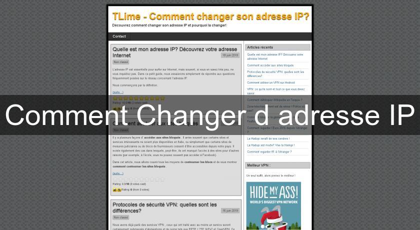 Comment Changer d'adresse IP Comment Changer d'adresse IP