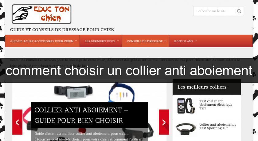 comment choisir un collier anti aboiement comment choisir un collier anti aboiement