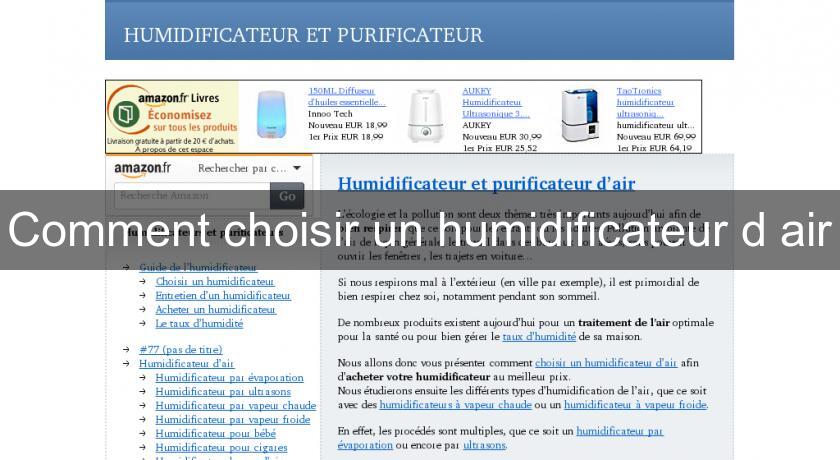 Comment choisir un humidificateur d'air