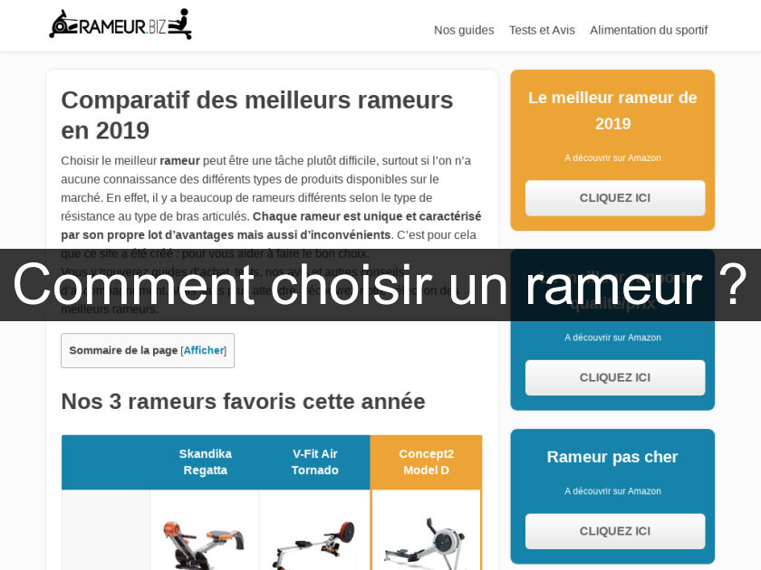 Comment choisir un rameur ? Comment choisir un rameur ?