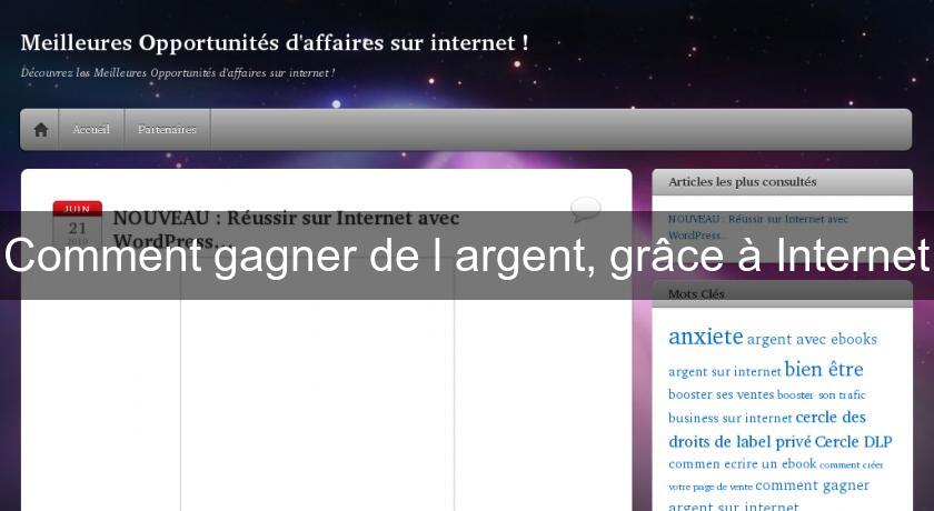 Comment gagner de l'argent, grâce à Internet Comment gagner de l'argent, grâce à Internet