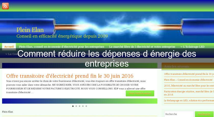 Comment réduire les dépenses d'énergie des entreprises