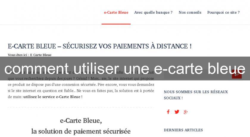 comment utiliser une e-carte bleue