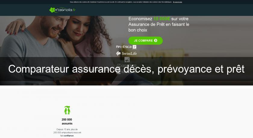 Comparateur assurance décès, prévoyance et prêt