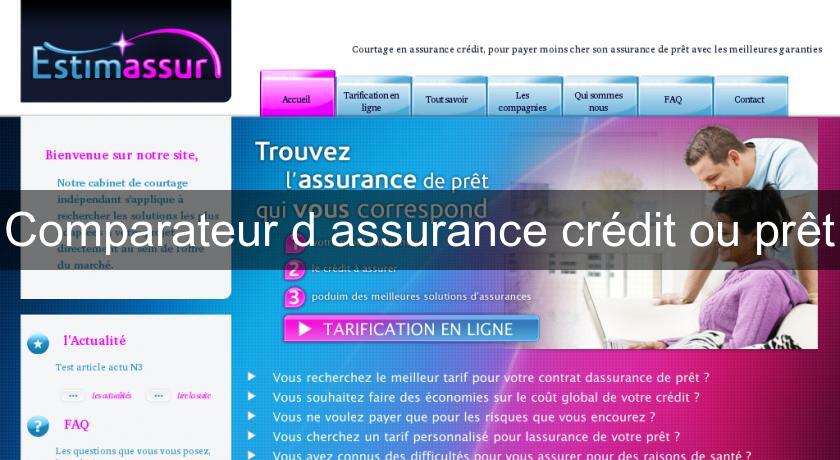 Comparateur d'assurance crédit ou prêt