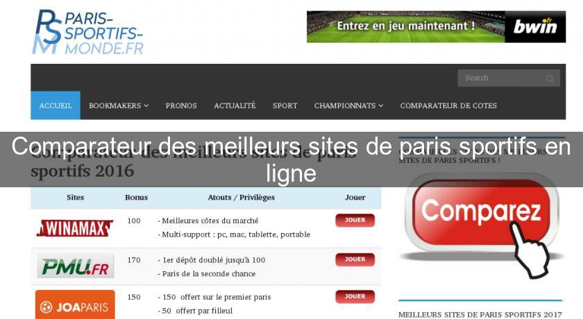 Comparateur des meilleurs sites de paris sportifs en ligne Comparateur des meilleurs sites de paris sportifs en ligne