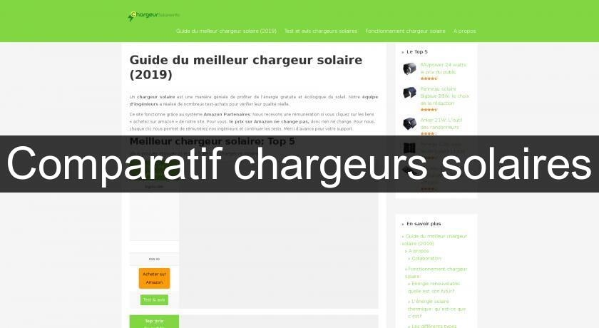 Comparatif chargeurs solaires Comparatif chargeurs solaires