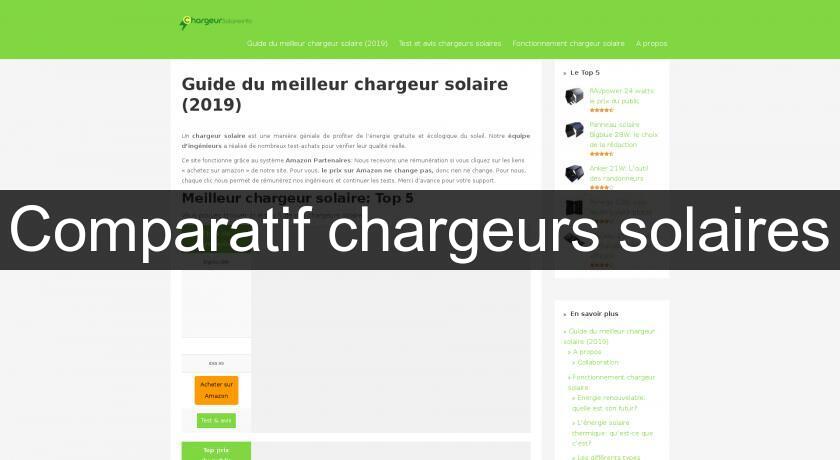 Comparatif chargeurs solaires