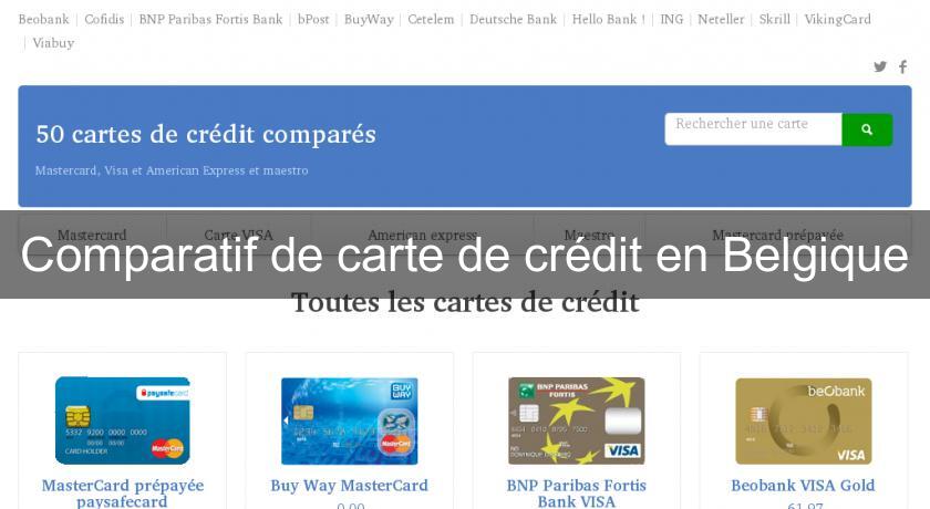 Comparatif de carte de crédit en Belgique Comparatif de carte de crédit en Belgique