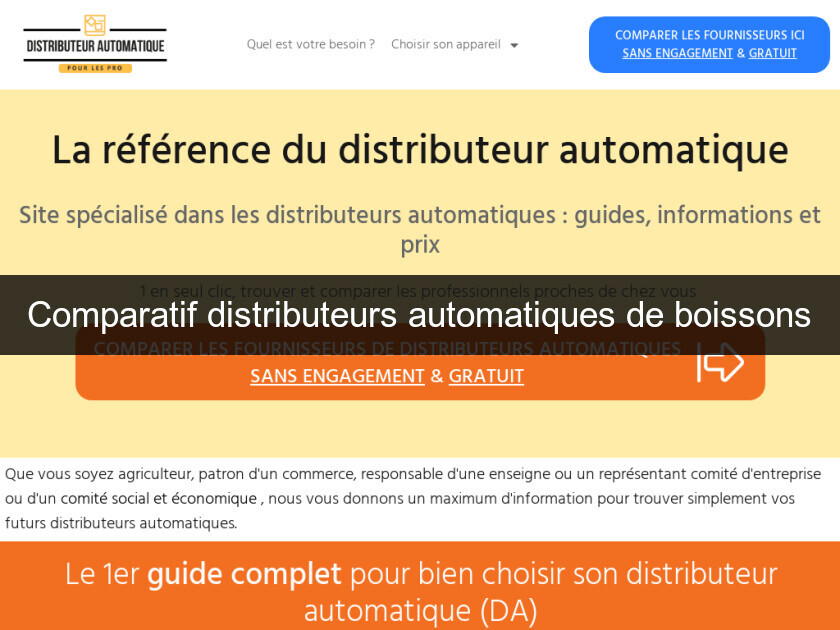 Comparatif distributeurs automatiques de boissons