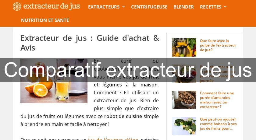 Comparatif extracteur de jus