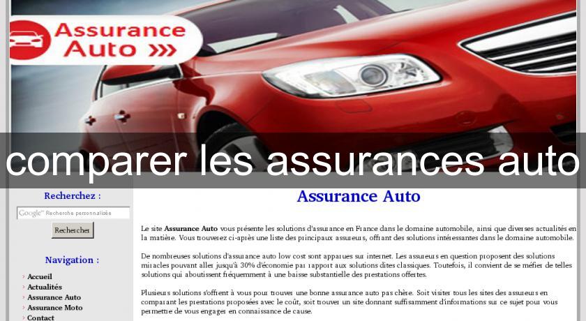 comparer les assurances auto comparer les assurances auto