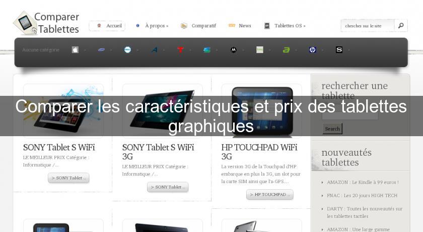 Comparer les caractéristiques et prix des tablettes graphiques