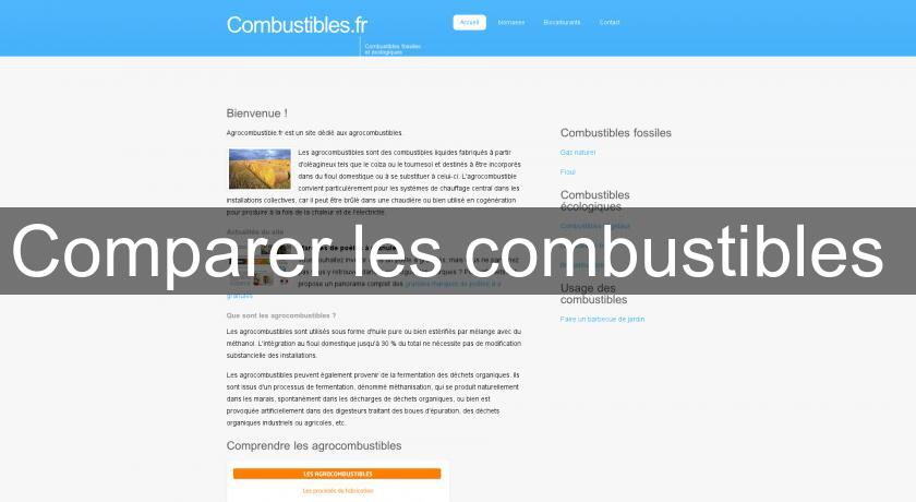 Comparer les combustibles Comparer les combustibles
