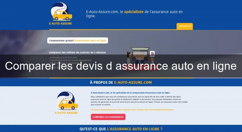 Comparer les devis d'assurance auto en ligne Comparer les devis d'assurance auto en ligne
