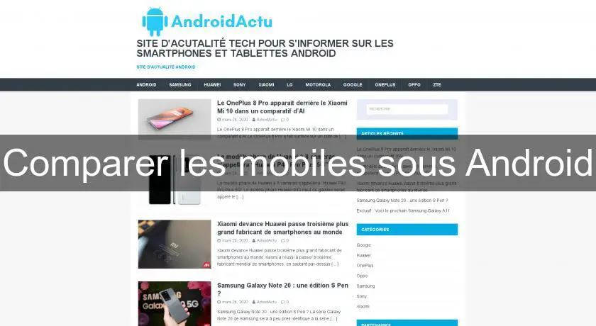 Comparer les mobiles sous Android
