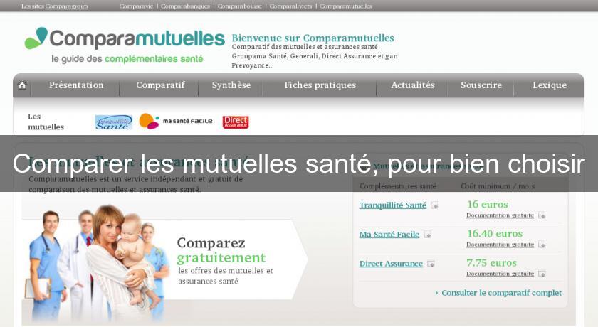 Comparer les mutuelles santé, pour bien choisir Comparer les mutuelles santé, pour bien choisir