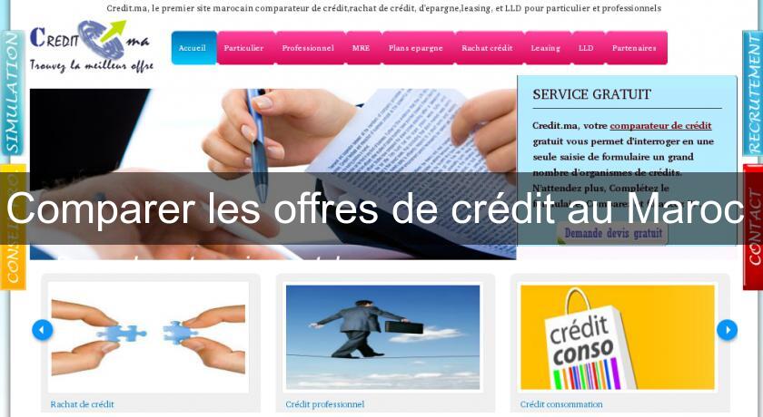 Comparer les offres de crédit au Maroc Comparer les offres de crédit au Maroc