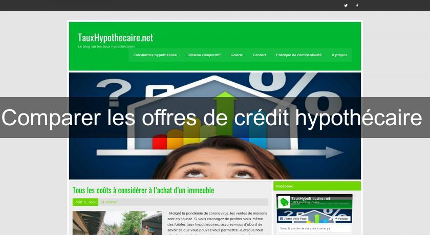 Comparer les offres de crédit hypothécaire 