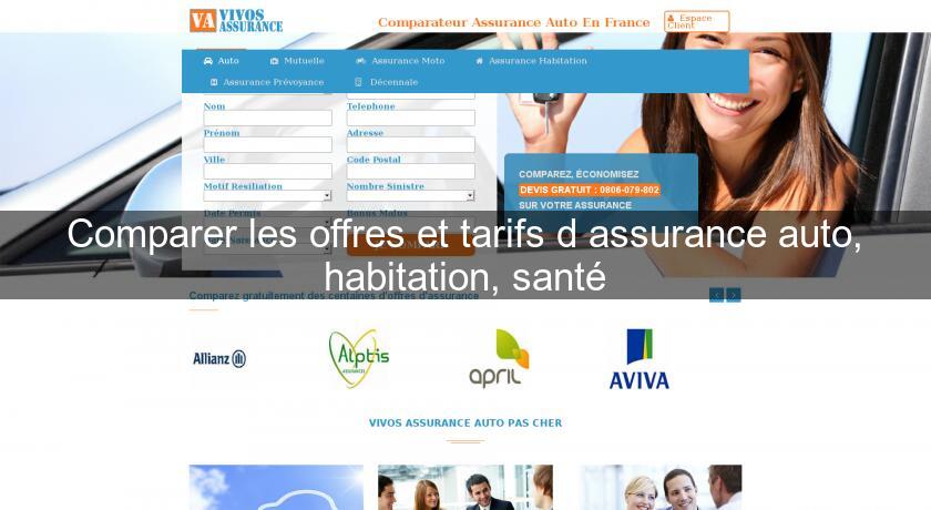 Comparer les offres et tarifs d'assurance auto, habitation, santé Comparer les offres et tarifs d'assurance auto, habitation, santé