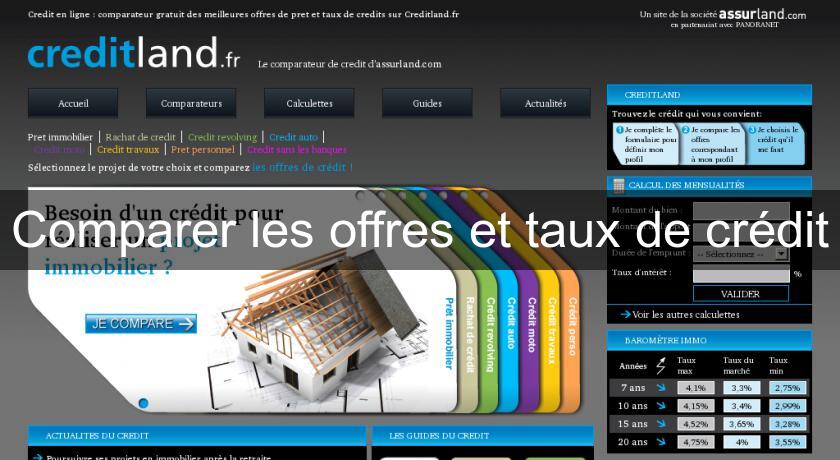 Comparer les offres et taux de crédit Comparer les offres et taux de crédit