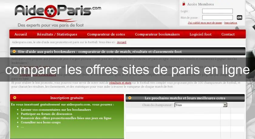 comparer les offres sites de paris en ligne