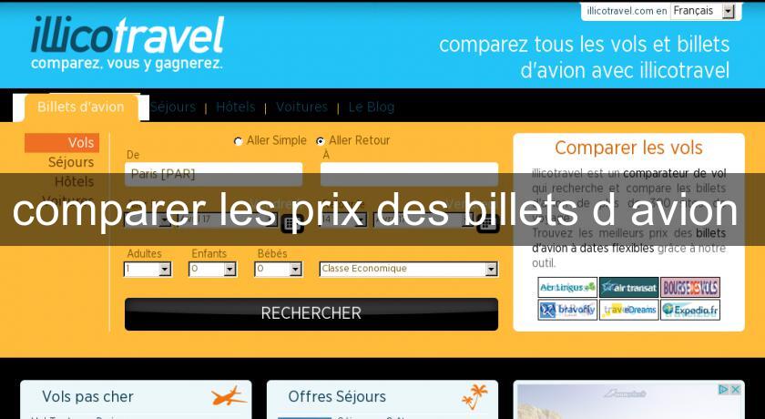 comparer les prix des billets d'avion 