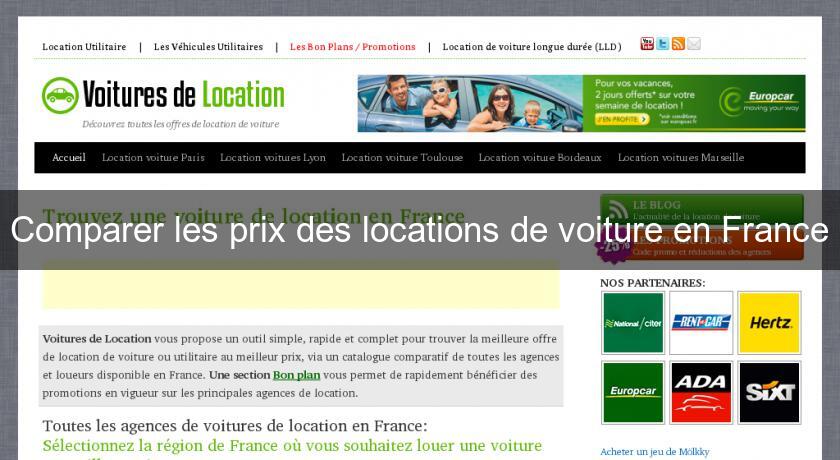 Comparer les prix des locations de voiture en France