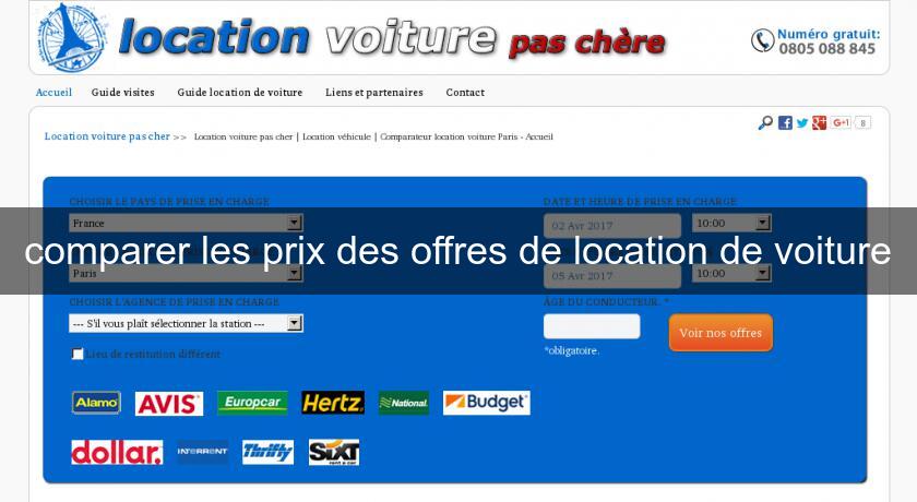 comparer les prix des offres de location de voiture