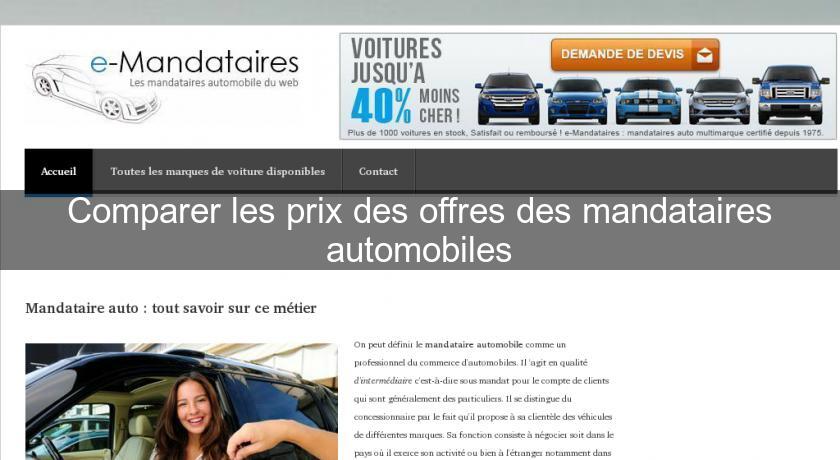 Comparer les prix des offres des mandataires automobiles