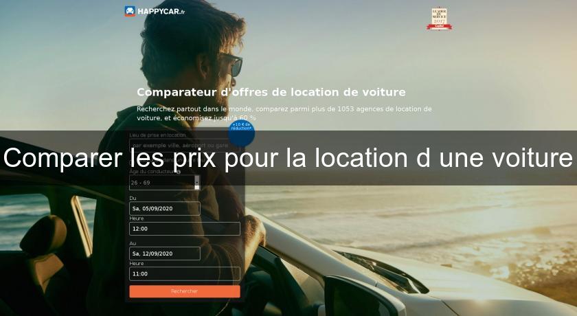 Comparer les prix pour la location d'une voiture